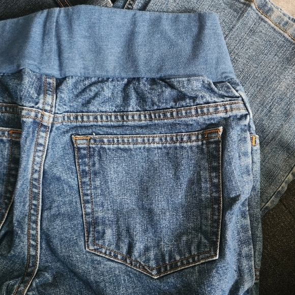 Take Nine Maternity Blue Denim Capris Women's Small S Elastic Panel Waist EUC - Picture 6 of 9